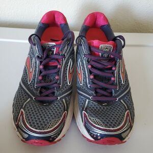 Brooks Womens Ghost 6 DNA Gray/Pink Athletic Active Running Sneakers Size 7
